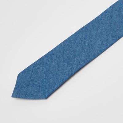 Blue denim tie